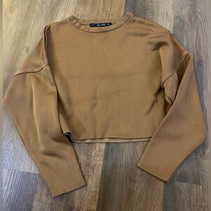 ZARA - CROPPED RIB CREWNECK - SIZE M